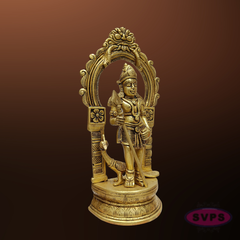 Brass Lord Murugan Idol with Vel and Peacock – Handcrafted Kartikeya Statue for Pooja