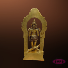 Brass Lord Murugan Idol with Vel and Peacock – Handcrafted Kartikeya Statue for Pooja