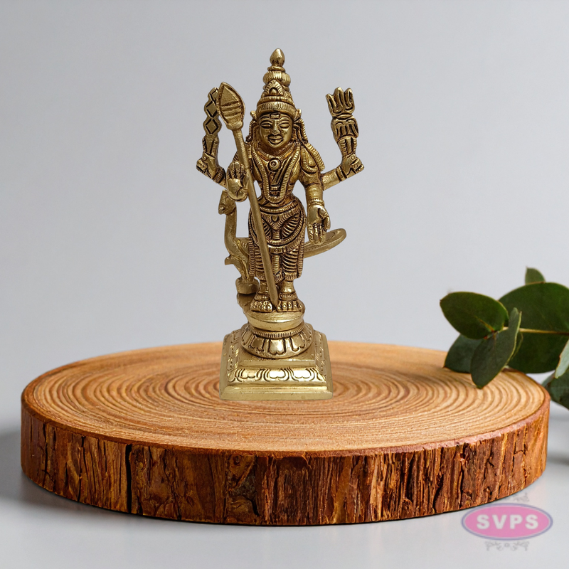 Brass Lord Murugan Idol with Vel – Standing Kartikeya Swamy Statue