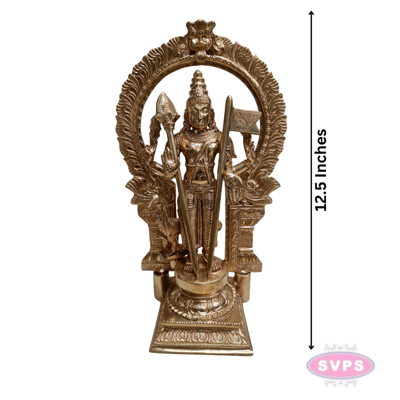 Panchalogham Lord Murugan Idol – 12.5 Inch Traditional Statue