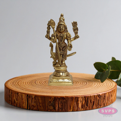 Brass Lord Murugan Idol with Vel – Standing Kartikeya Swamy Statue
