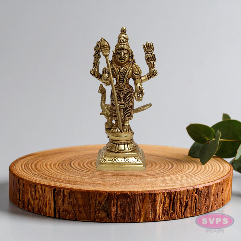 Brass Lord Murugan Idol with Vel – Standing Kartikeya Swamy Statue