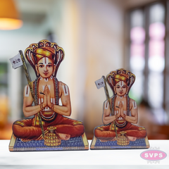 Wooden Sri Manavala Mamunigal Table Stand / Wall Hanging Photo Cutout