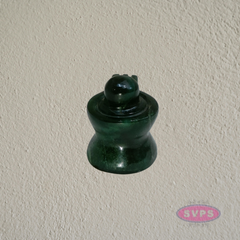 Natural Maragatha Stone Shiva Lingam with Yoni Base – Handcrafted Pooja Idol