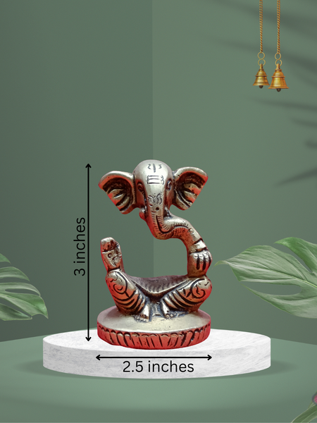 Meditating Appu Lord Ganesha Hand Crafted Idol - Brass