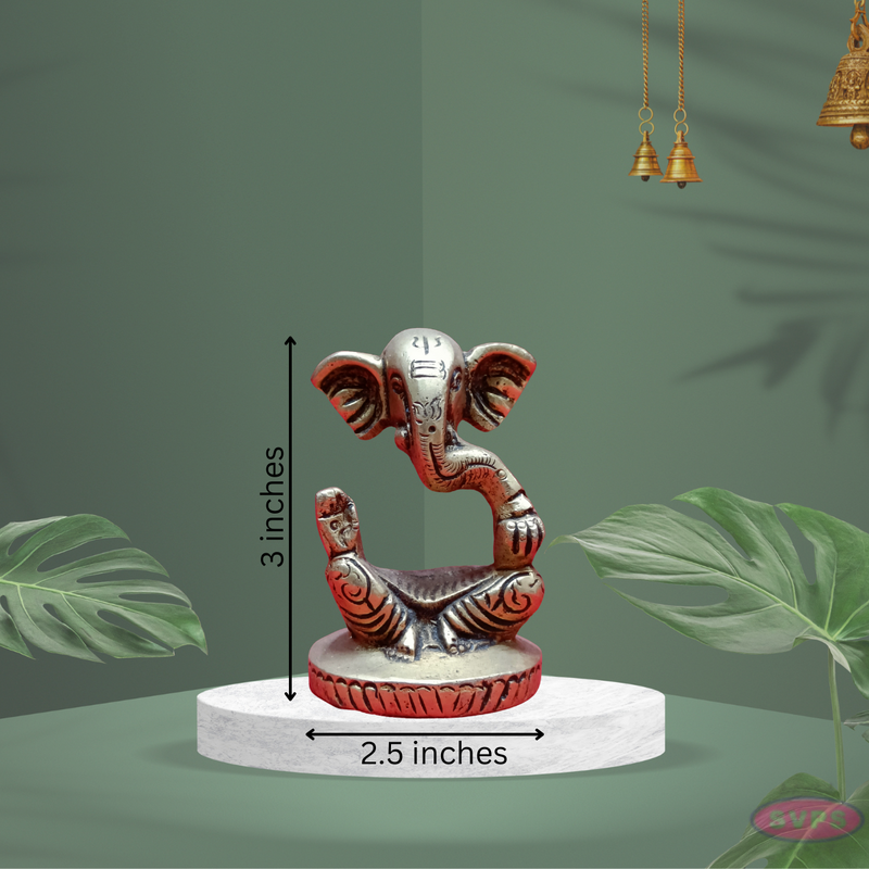 Meditating Appu Lord Ganesha Hand Crafted Idol - Brass
