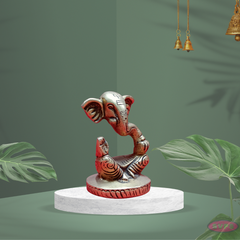 Meditating Appu Lord Ganesha Hand Crafted Idol - Brass