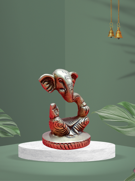 Meditating Appu Lord Ganesha Hand Crafted Idol - Brass