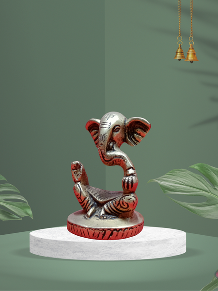 Meditating Appu Lord Ganesha Hand Crafted Idol - Brass