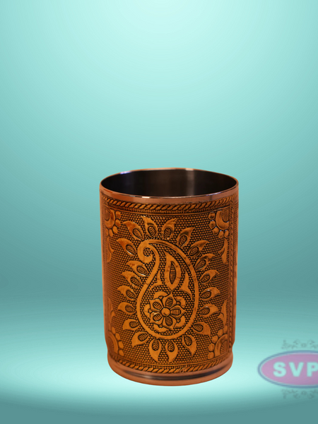 Meenakari Design Gold Colored Glass