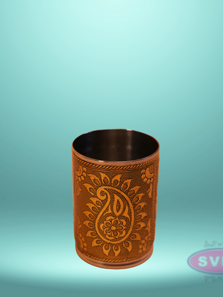 Meenakari Design Gold Colored Glass