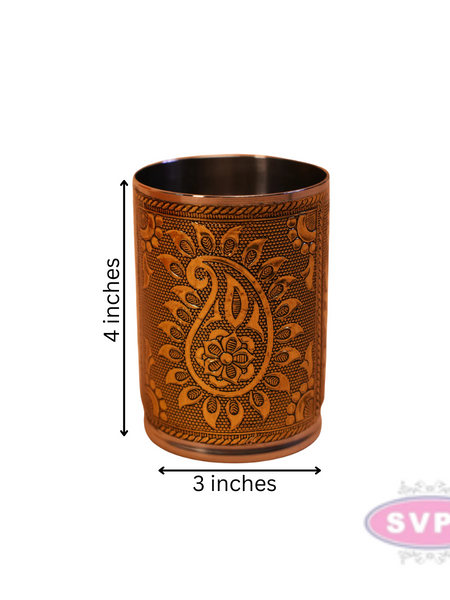 Meenakari Design Gold Colored Glass