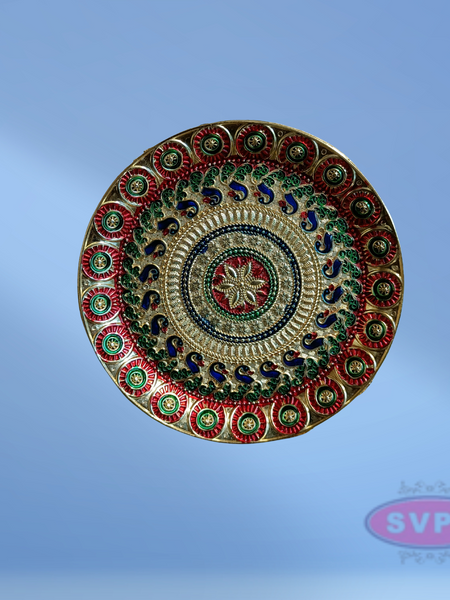 Meenakari Design Plate Puja Thali / Kitchen