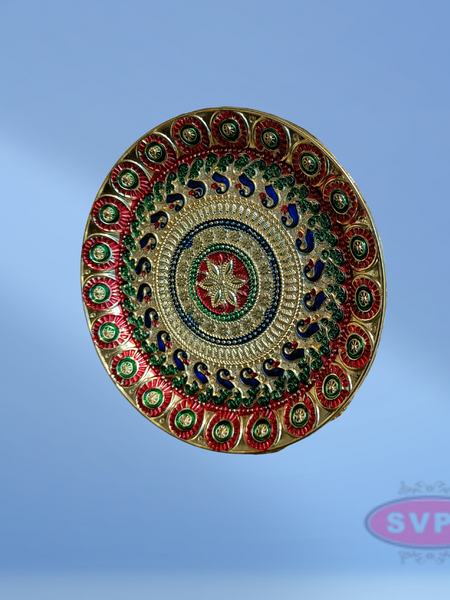 Meenakari Design Plate Puja Thali / Kitchen