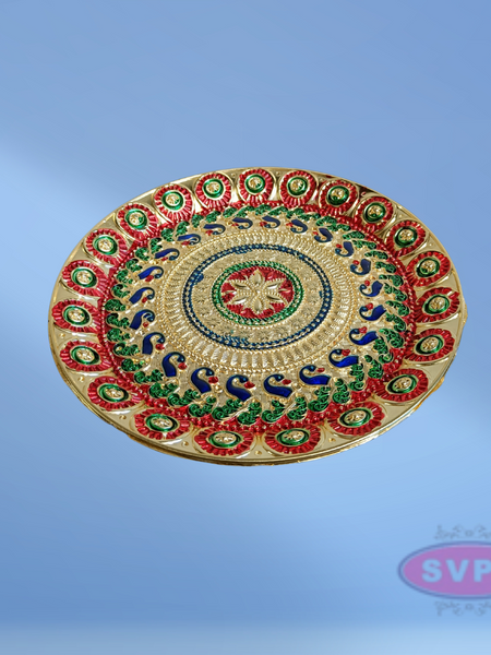 Meenakari Design Plate Puja Thali / Kitchen