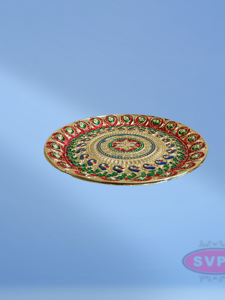 Meenakari Design Plate Puja Thali / Kitchen