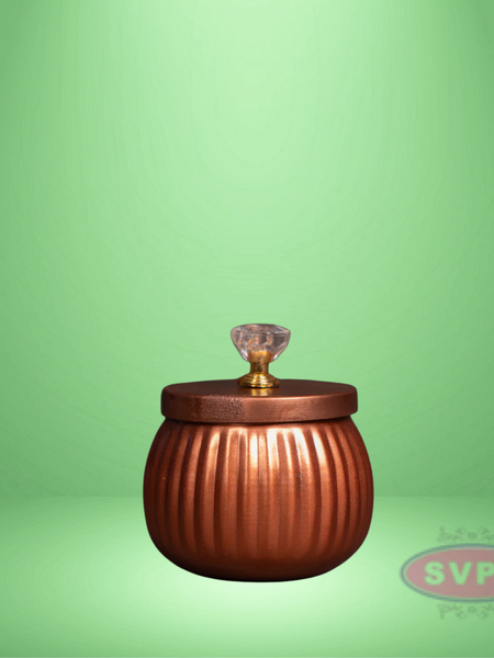 Metal Copper Colored Jar
