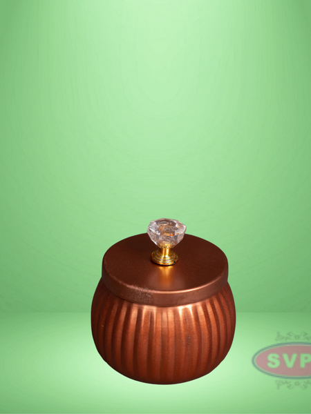 Metal Copper Colored Jar