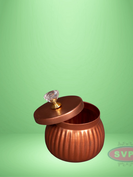 Metal Copper Colored Jar
