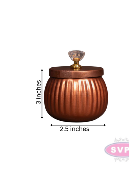 Metal Copper Colored Jar