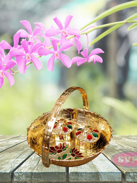 Minakari Kumkum / Turmeric / Haldi Basket / Return Gift