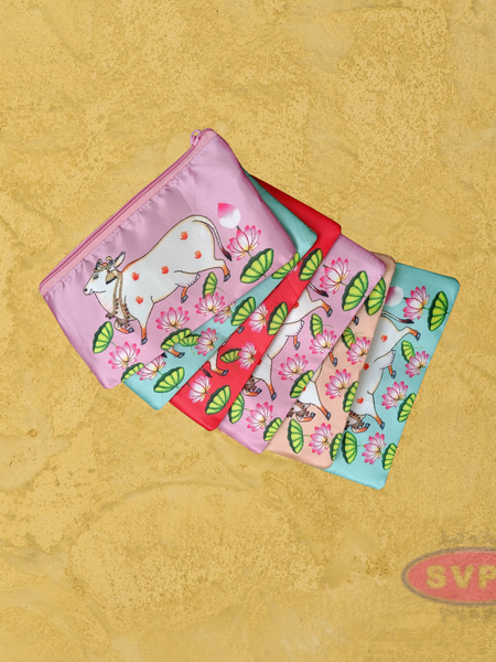 Multi Purpose Pichwai Cow Purse / Return Gift