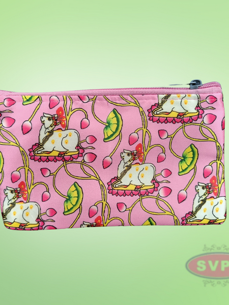 Multicolor Pichwai Print Pouches