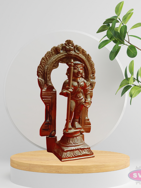 Handmade Panchalogam  Palani Murugar With Tiruvachi / Kumarar Karthikeyar Statue - 3.5 Inches