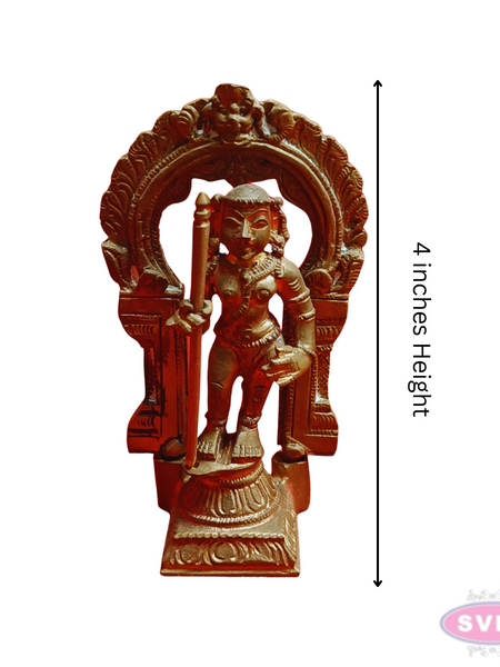 Handmade Panchalogam  Palani Murugar With Tiruvachi / Kumarar Karthikeyar Statue - 3.5 Inches