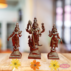 Panchalogam Murugan Valli Deivanai Handmade - 4 Inches
