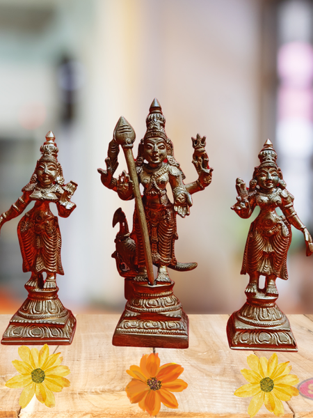 Panchalogam Murugan Valli Deivanai Handmade - 4 Inches