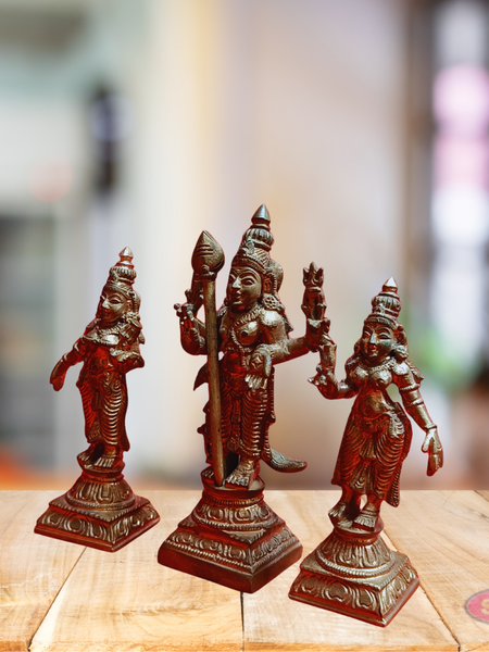 Panchalogam Murugan Valli Deivanai Handmade - 4 Inches