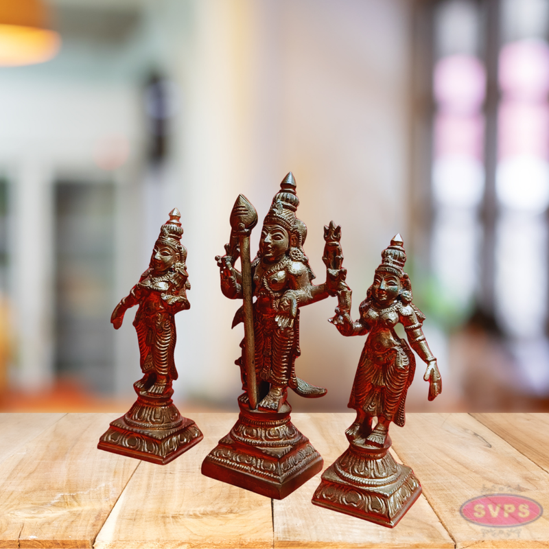 Panchalogam Murugan Valli Deivanai Handmade - 4 Inches