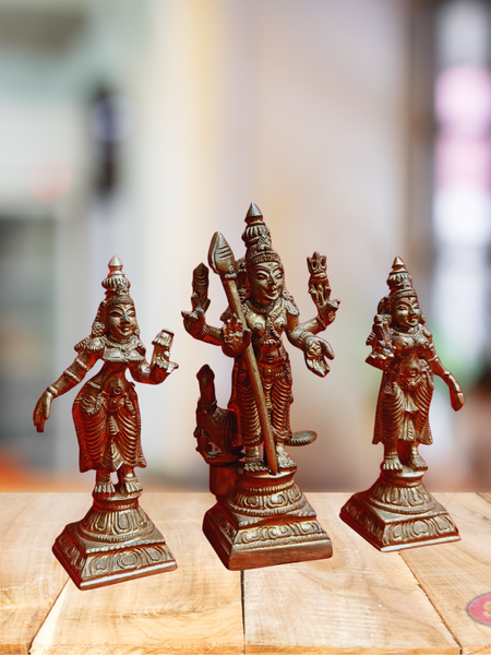 Panchalogam Murugan Valli Deivanai Handmade - 4 Inches