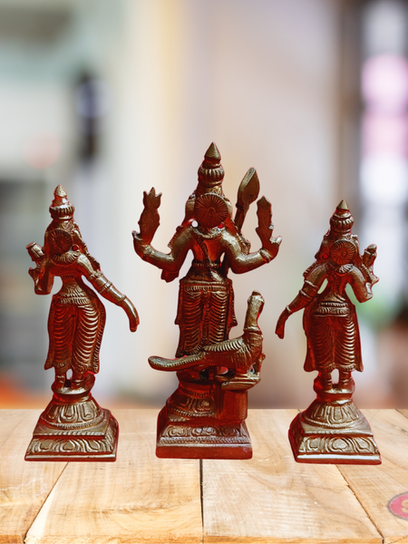 Panchalogam Murugan Valli Deivanai Handmade - 4 Inches