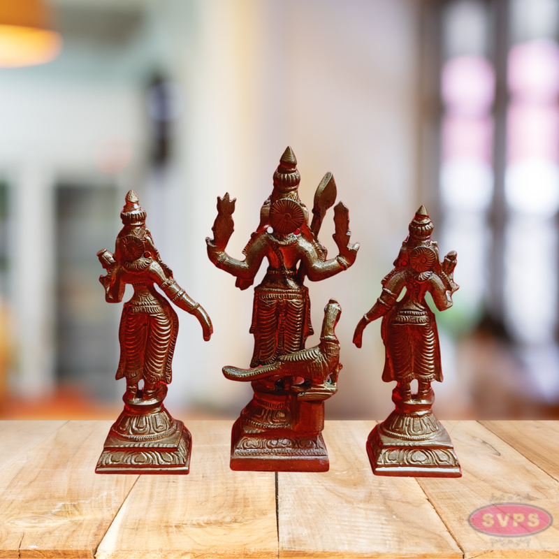 Panchalogam Murugan Valli Deivanai Handmade - 4 Inches