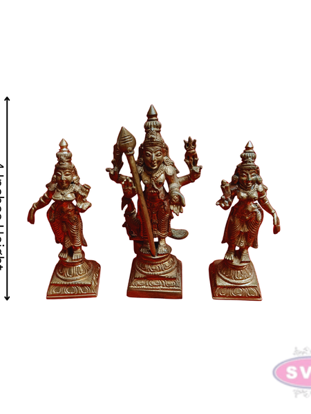 Panchalogam Murugan Valli Deivanai Handmade - 4 Inches