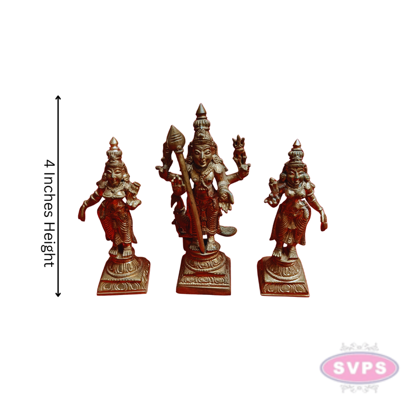 Panchalogam Murugan Valli Deivanai Handmade - 4 Inches