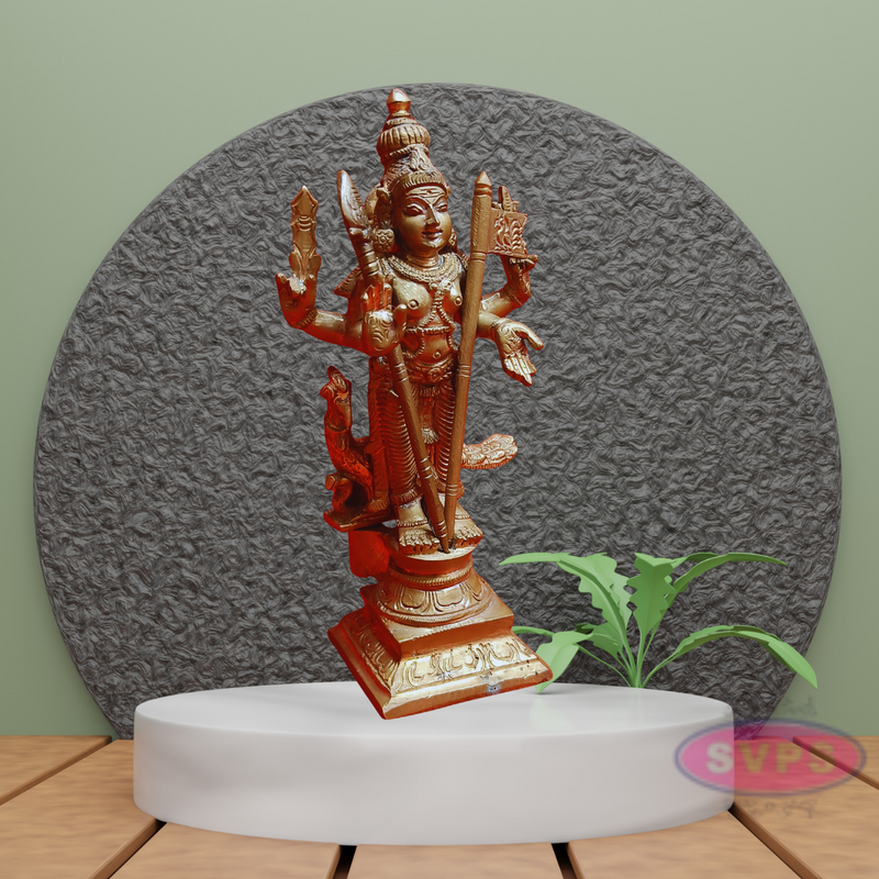 Handmade Panchalogam Murugar / Kumarar Karthikeyar Statue - 6.5 Inches