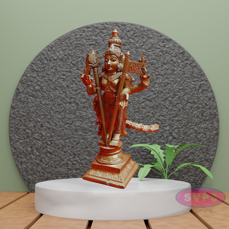 Handmade Panchalogam Murugar / Kumarar Karthikeyar Statue - 6.5 Inches