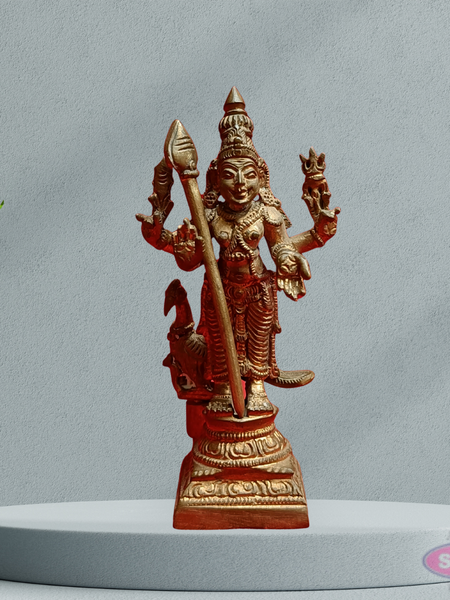 Handmade Panchalogam Murugar / Kumarar Karthikeyar Statue - 4 Inches