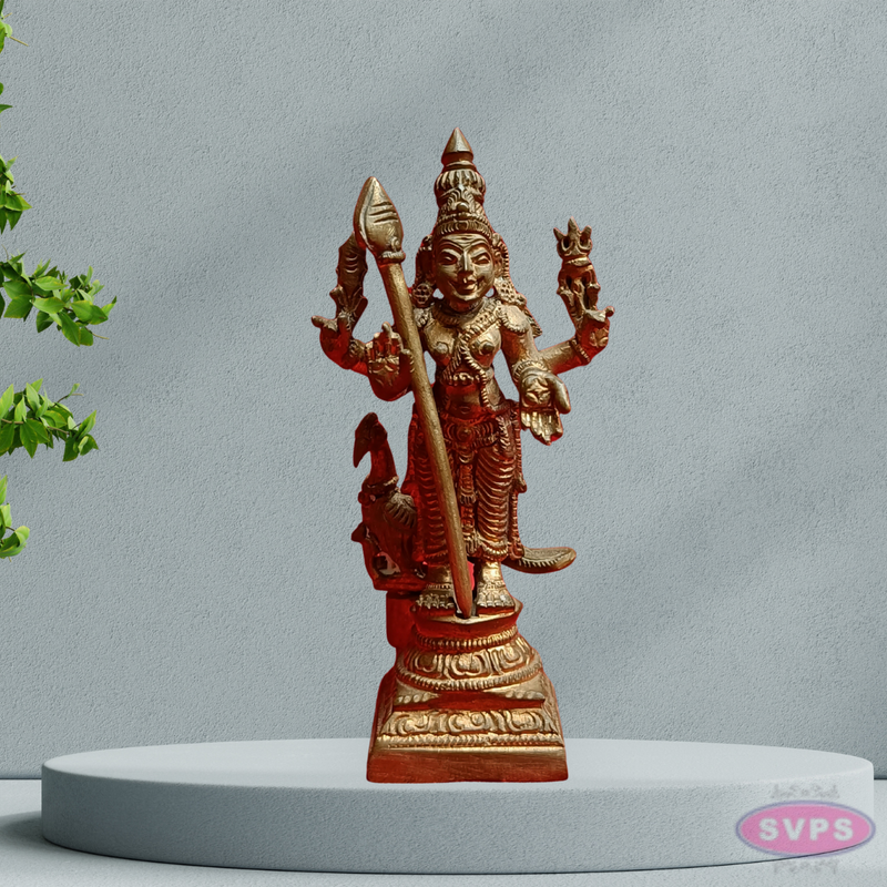 Handmade Panchalogam Murugar / Kumarar Karthikeyar Statue - 4 Inches