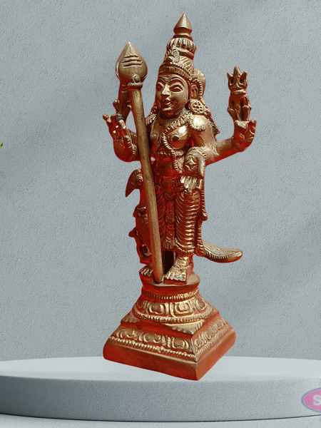 Handmade Panchalogam Murugar / Kumarar Karthikeyar Statue - 4 Inches