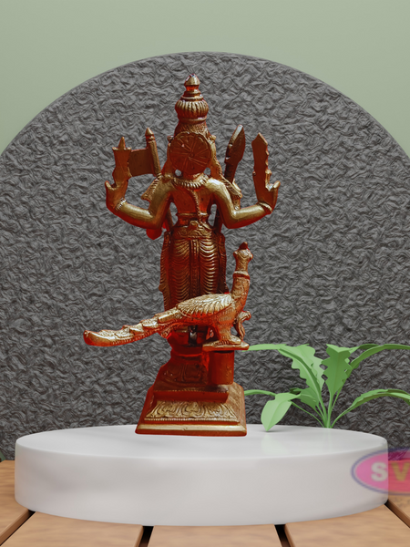 Handmade Panchalogam Murugar / Kumarar Karthikeyar Statue - 6.5 Inches