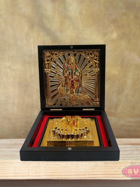 Gold Plated Sri Murugan Padam Box