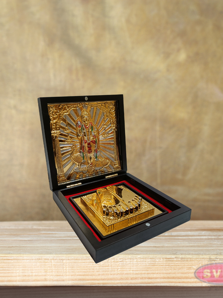 Gold Plated Sri Murugan Padam Box