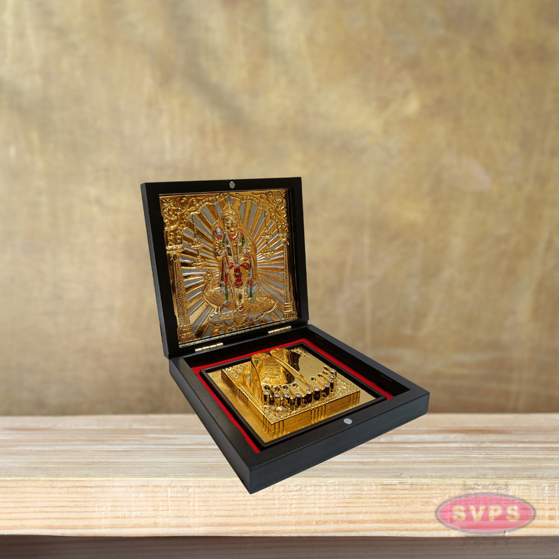 Gold Plated Sri Murugan Padam Box