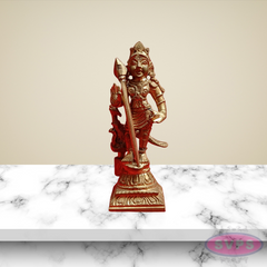 Handmade Panchalogam   Murugar With Peacock / Kumarar Karthikeyar Statue - 4 Inches