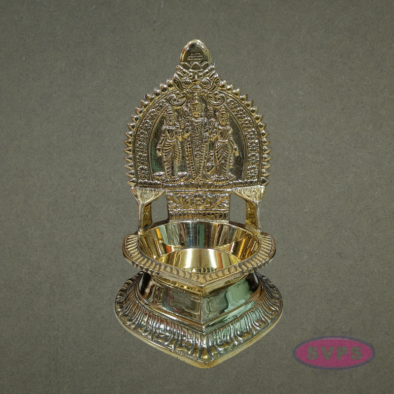 Sri Murugan Valli Deivanai Brass Vilakku – Traditional Pooja Oil Lamp