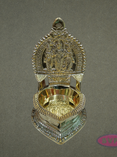 Sri Murugan Valli Deivanai Brass Vilakku – Traditional Pooja Oil Lamp